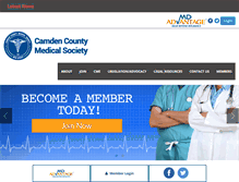 Tablet Screenshot of camdencountymedicalsociety.org